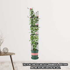 SOGA 163cm 4-Bar Plant Frame Stand Trellis Vegetable Flower Herbs Outdoor Vine Support Garden Rack with Rings