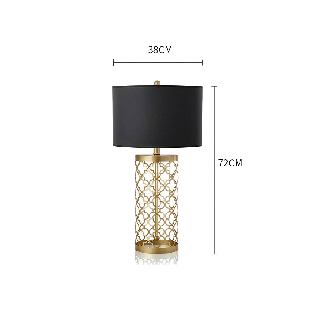 SOGA 4X Golden Hollowed Out Base Table Lamp with Dark Shade