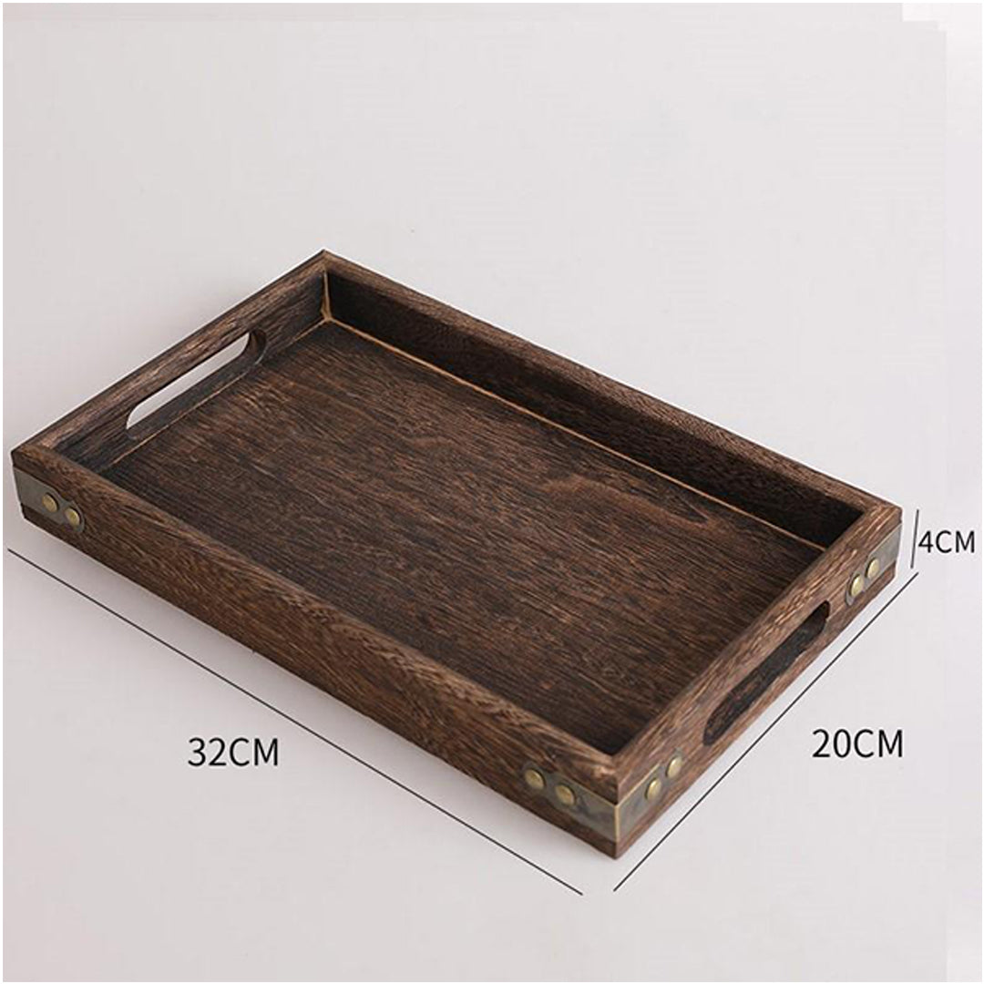 SOGA 39cm Brown Rectangle Wooden Acacia Food Serving Tray Charcuterie Board  Home Decor