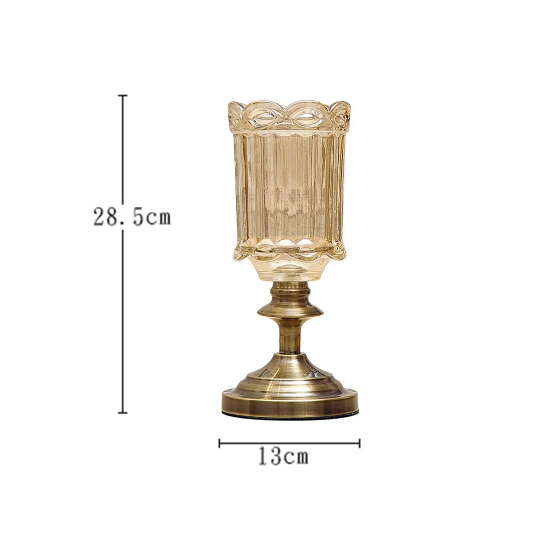 SOGA 2X 28cm Transparent Glass Flower Vase with Metal Base Filler Vase