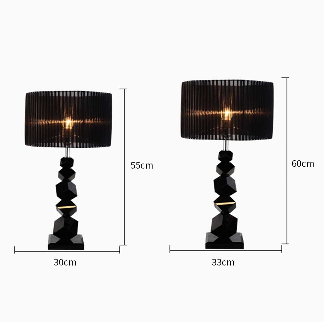 SOGA 2X 55cm Black Table Lamp with Dark Shade LED Desk Lamp
