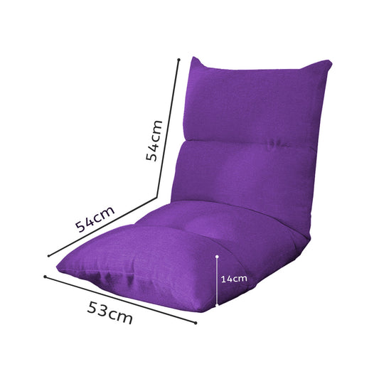 SOGA 4X Lounge Floor Recliner Adjustable Lazy Sofa Bed Folding Game Chair Purple