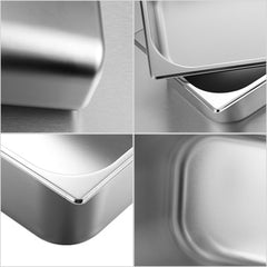 SOGA 4X Gastronorm GN Pan Full Size 1/3 GN Pan 6.5 cm Deep Stainless Steel Tray