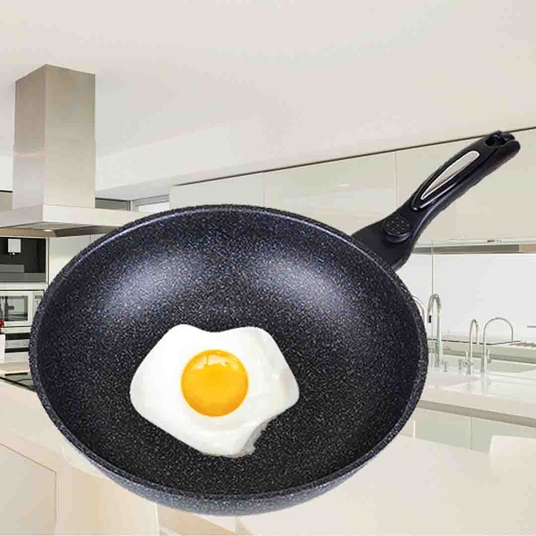 SOGA Commercial Ceramic Coated Non-Stick Fry Pan with Glass Lid  FryPan 30cm