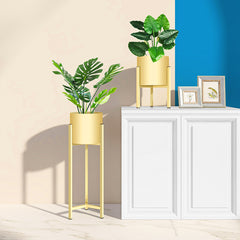 SOGA 4X 90cm Gold Metal Plant Stand with Flower Pot Holder Corner Shelving Rack Indoor Display