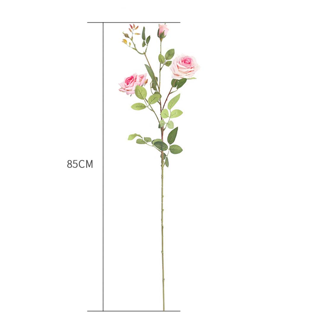 SOGA 12 Heads Artificial Silk Flower Fake Rose Bouquet Table Decor Pink