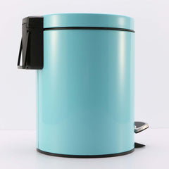 SOGA 4X Foot Pedal Stainless Steel Rubbish Recycling Garbage Waste Trash Bin Round 12L Blue