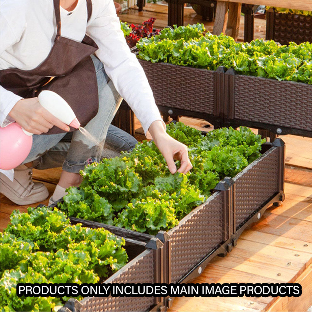 SOGA 2X 40cm Raised Planter Box Vegetable Herb Flower Outdoor Plastic Plants Garden Bed with Legs Deepen