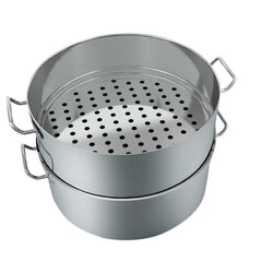 SOGA Commercial 304 Stainless Steel Steamer With 2 Tiers Top Food Grade 45*28cm
