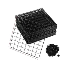 SOGA 2X Black Portable 4 Tier Cube Storage Organiser Foldable DIY Modular Grid Space Saving Shelf