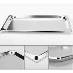 SOGA 6X Gastronorm GN Pan Full Size 1/1 GN Pan 6.5cm Deep Stainless Steel Tray With Lid