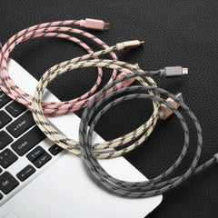 Android 1.5M MFI Metal Braided Lightning USB Cable Gold