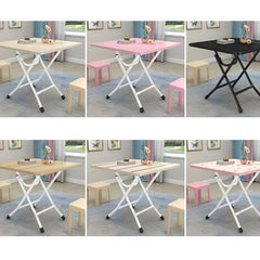 SOGA White Portable Square Table Standing Legs Foldable Furniture Home Decor