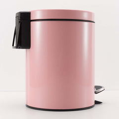 SOGA Foot Pedal Stainless Steel Rubbish Recycling Garbage Waste Trash Bin Round 12L Pink