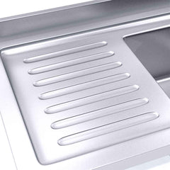 SOGA Stainless Steel Work Bench Sink Commercial Restaurant Kitchen Food Prep Table 120*70*85cm