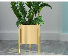 SOGA 2X 30CM Gold Metal Plant Stand with Flower Pot Holder Corner Shelving Rack Indoor Display