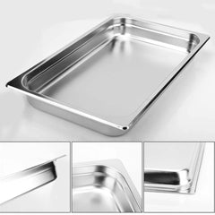 SOGA Gastronorm GN Pan Full Size 1/1 GN Pan 10cm Deep Stainless Steel Tray With Lid