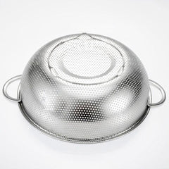 SOGA Stainless Steel Perforated Metal Colander Set Food Strainer Basket Mesh Net Bowl with 2 Handle