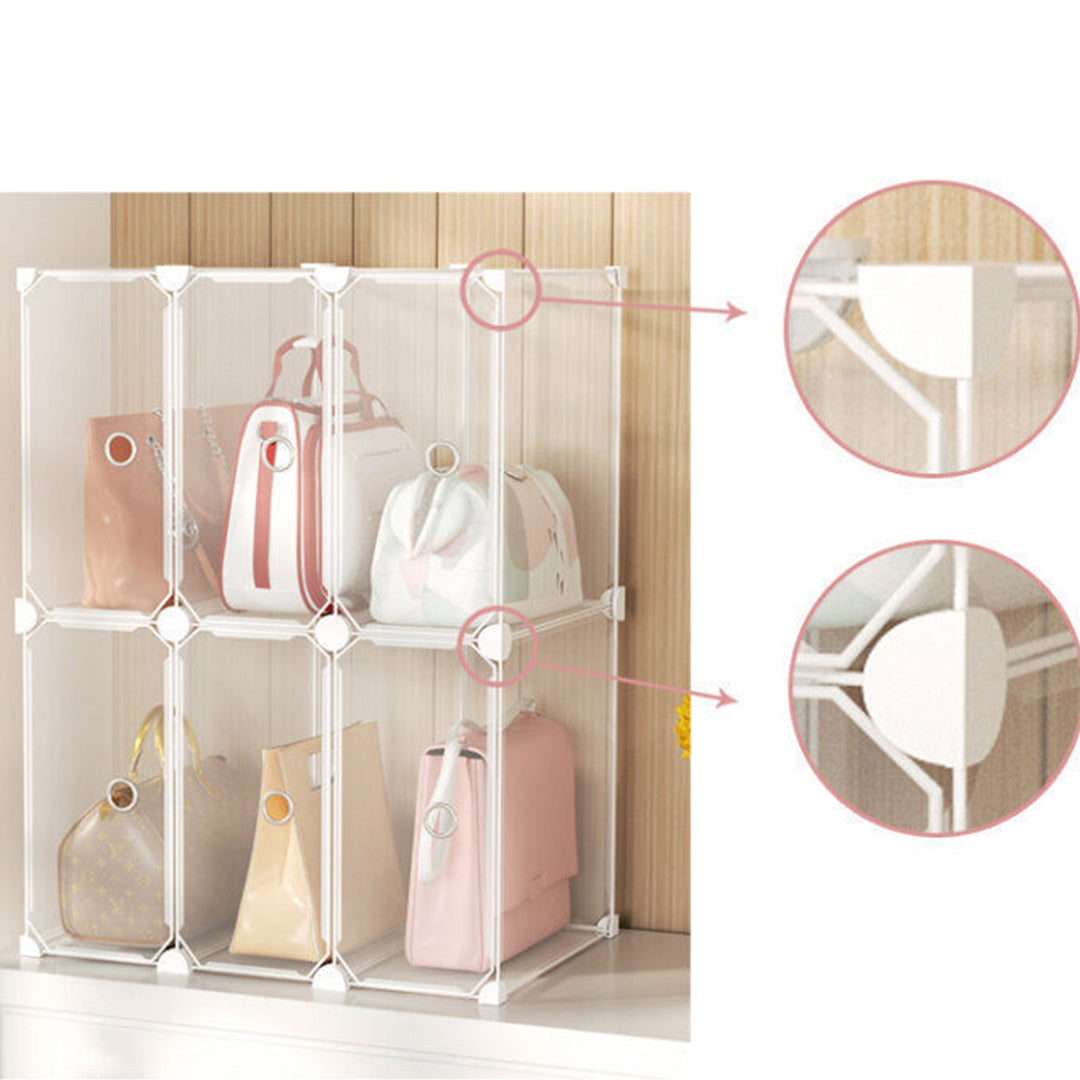 SOGA 2 Tier Multifunctional PP Plastic Bag Box Portable Cubby DIY Storage  Shelves Stackable Handbag Purse Organiser 1EA | Woolworths