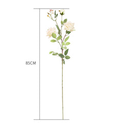 SOGA 51cm Green Glass Tall Floor Vase with 12pcs White Artificial Fake Flower Set