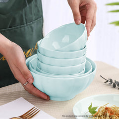 SOGA Light Blue Japanese Style Ceramic Dinnerware Crockery Soup Bowl Plate Server Kitchen Home Decor Set of 4