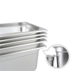SOGA 2X Gastronorm GN Pan Full Size 1/3 GN Pan 15cm Deep Stainless Steel Tray