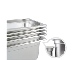 SOGA 2X Gastronorm GN Pan Full Size 1/1 GN Pan 15cm Deep Stainless Steel Tray