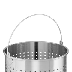 SOGA 2X 12L 18/10 Stainless Steel Perforated Stockpot Basket Pasta Strainer with Handle