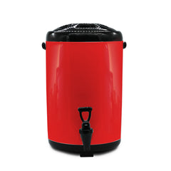 SOGA 4X 16L Stainless Steel Insulated Milk Tea Barrel Hot and Cold Beverage Dispenser Container with Faucet Red