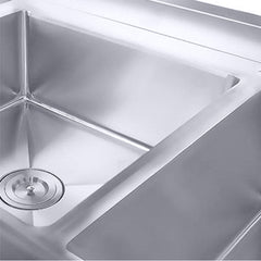 SOGA Stainless Steel Work Bench Right Sink Commercial Restaurant Kitchen Food Prep 140*70*85