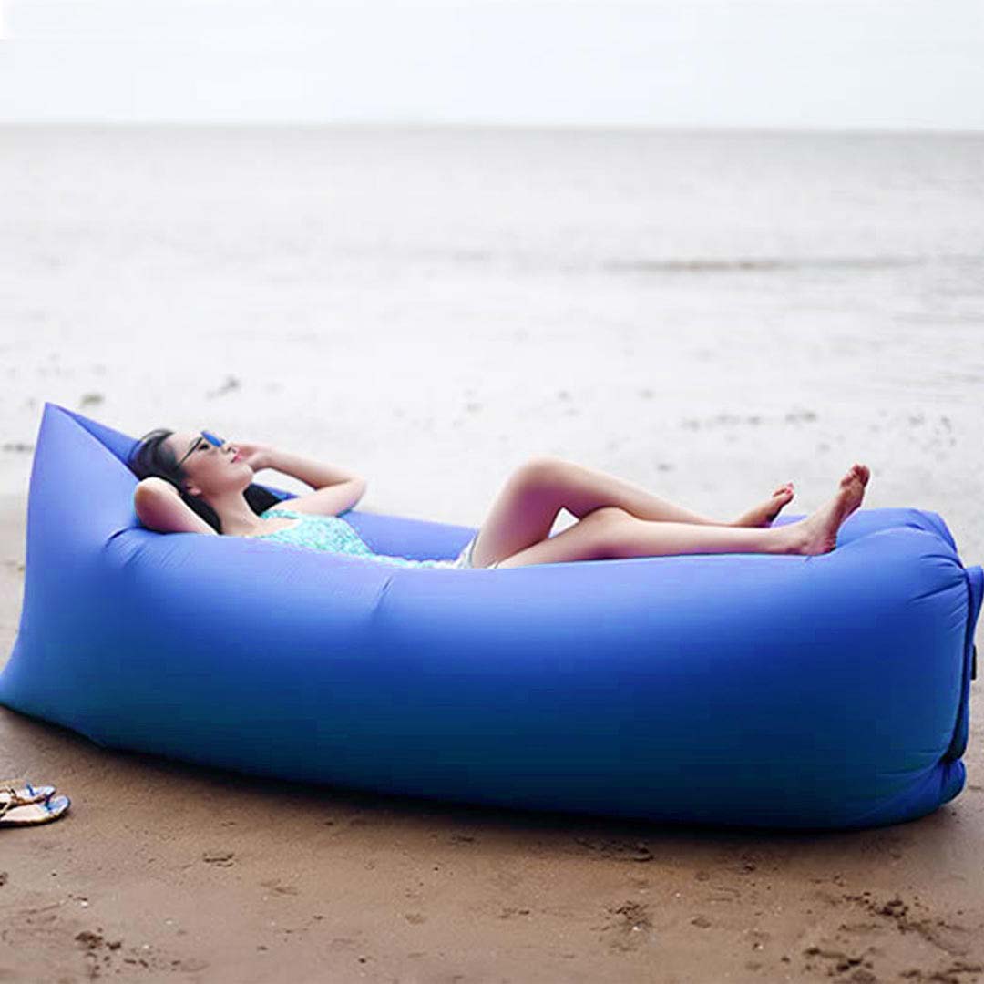 2X Fast Inflatable Sleeping Bag Lazy Air Sofa Blue/Pink