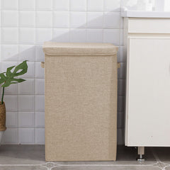 SOGA 2X Beige Medium Collapsible Laundry Hamper Storage Box Foldable Canvas Basket Home Organiser Decor