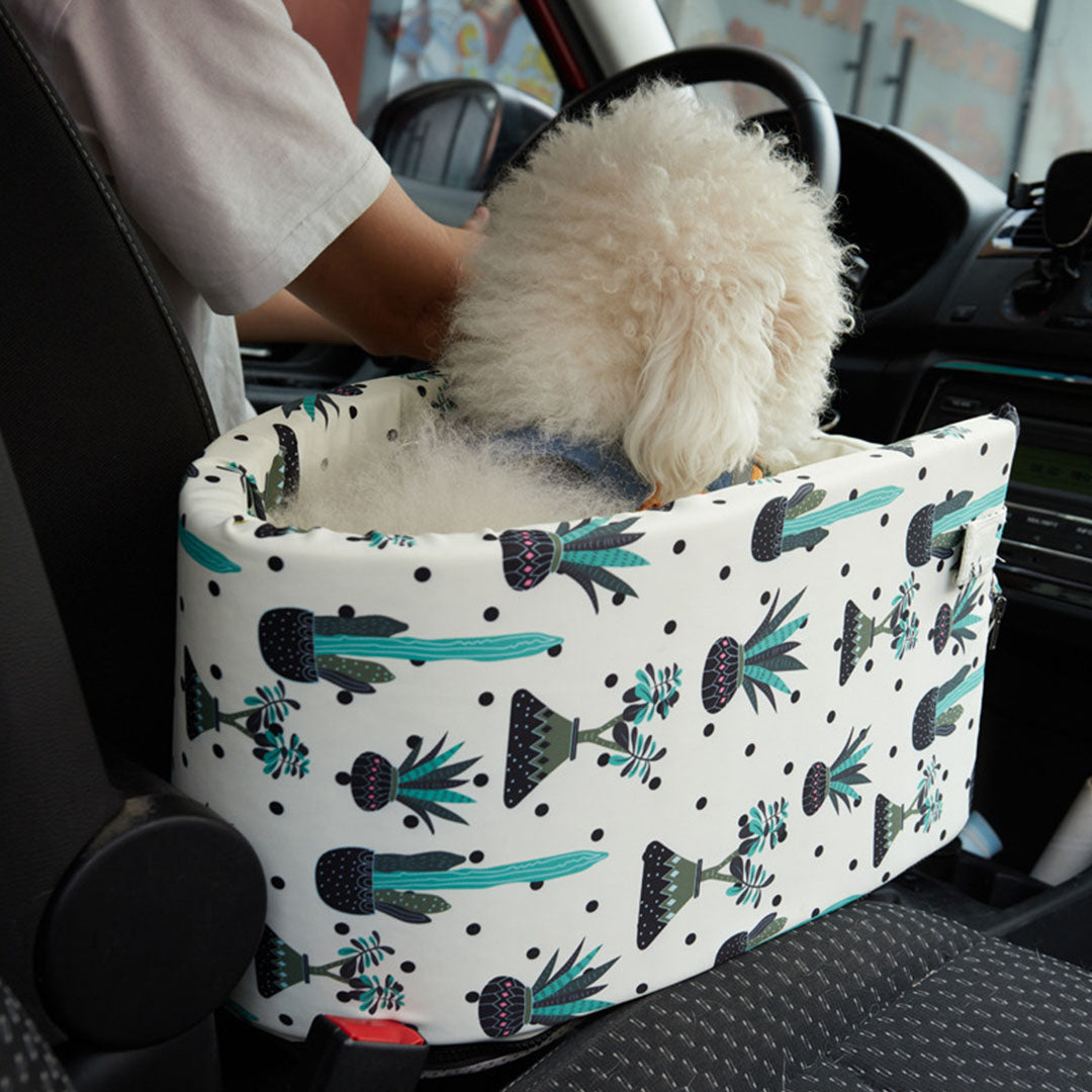 SOGA Car Central Control Nest Pet Safety Travel Bed Dog Kennel Portable Washable Pet Bag White