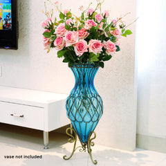SOGA 6 Bunch Artificial Silk Rose 5 Heads Flower Fake Bridal Bouquet Table Decor Pink