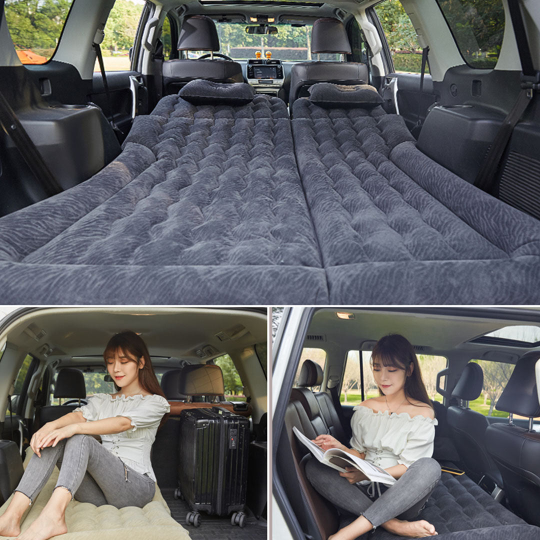 SOGA 2X Black Inflatable Car Boot Mattress Portable Camping Air Bed Travel Sleeping Essentials