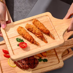 SOGA 2X 35cm Rectangle Premium Wooden Oak  Food Serving Tray Charcuterie Board Paddle Home Decor
