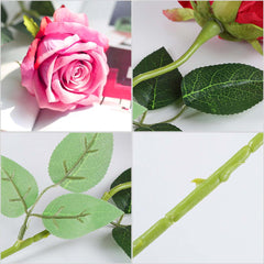 SOGA 20pcs Artificial Silk Flower Fake Rose Bouquet Table Decor Pink