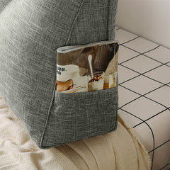 SOGA 150cm Grey Triangular Wedge Bed Pillow Headboard Backrest Bedside Tatami Cushion Home Decor