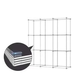 SOGA 8 Cubes Blue Portable Wardrobe Divide-Grid Modular Storage Organiser Foldable Closet
