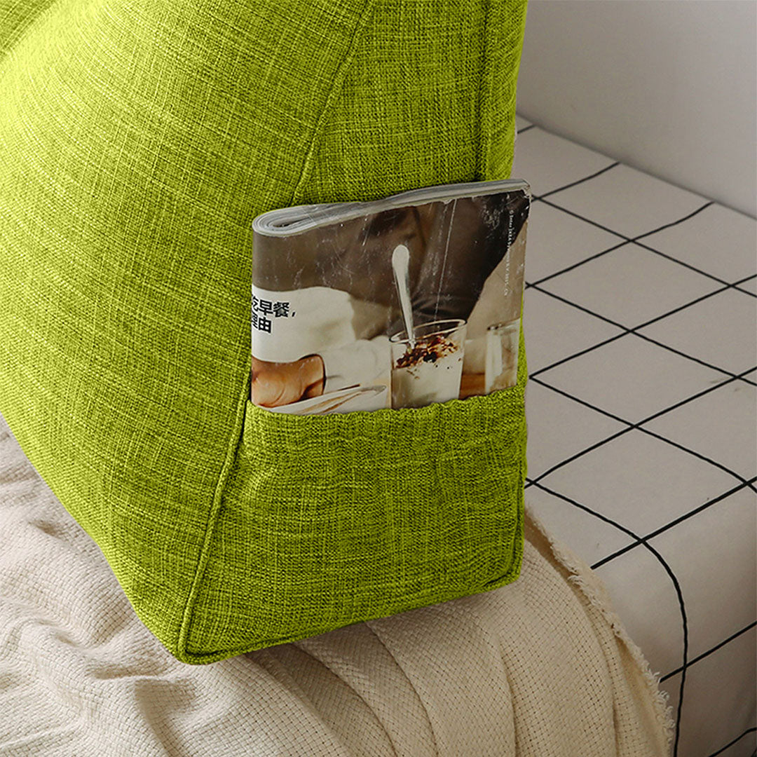 SOGA 2X 180cm Green Triangular Wedge Bed Pillow Headboard Backrest Bedside Tatami Cushion Home Decor