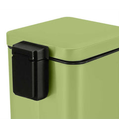 SOGA 2X Foot Pedal Stainless Steel Rubbish Recycling Garbage Waste Trash Bin Square 6L Green