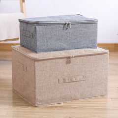 SOGA 2X Beige Large Portable Double Zipper Storage Box Moisture Proof Clothes Basket Foldable Home Organiser