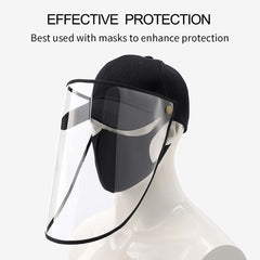 4X Outdoor Protection Hat Anti-Fog Pollution Dust Saliva Protective Cap Full Face HD Shield Cover Adult Black/White