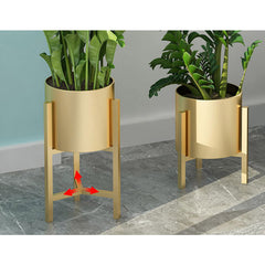SOGA 45CM Gold Metal Plant Stand with Flower Pot Holder Corner Shelving Rack Indoor Display