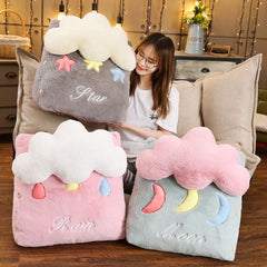 SOGA 2X Pink Cute Cloud Cushion Soft Leaning Lumbar Wedge Pillow Bedside Plush Home Decor