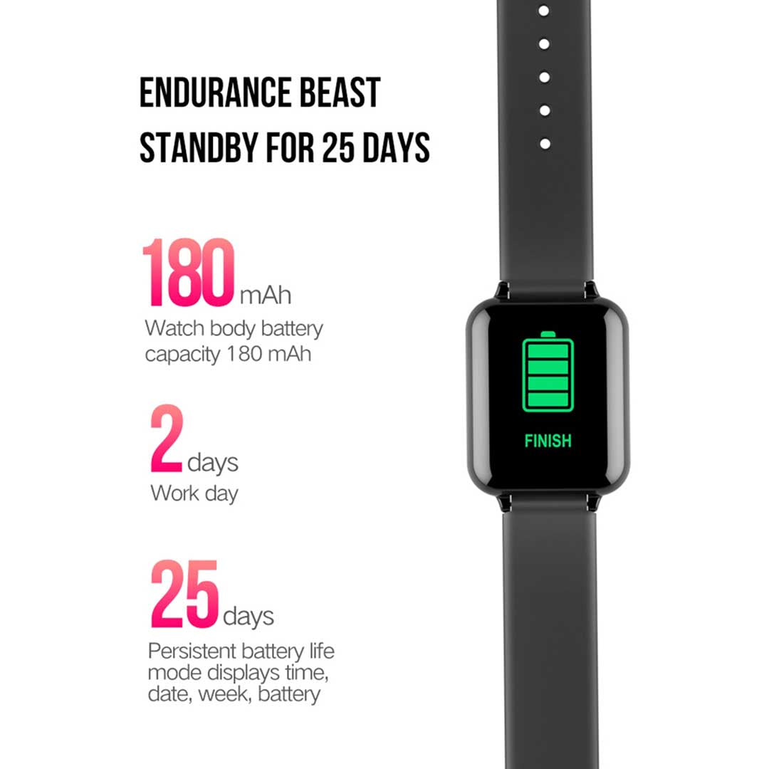 SOGA Waterproof Fitness Smart Wrist Watch Heart Rate Monitor Tracker Black