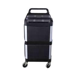 SOGA 2X 3 Tier Covered Food Trolley Food Waste Cart Storage Mechanic Kitchen with Bins