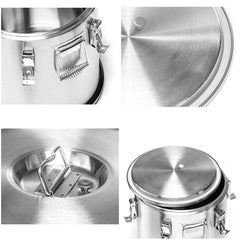 SOGA 10L 304 Stainless Steel Insulated Food Carrier Warmer Container with Anti Slip Rubber Bottom
