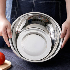 SOGA 3Pcs Deepen Polished Stainless Steel Stackable Baking Washing Mixing Bowls Set Food Storage Basin