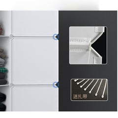 SOGA 10 Cubes White Portable Wardrobe Divide-Grid Modular Storage Organiser Foldable Closet with Doors